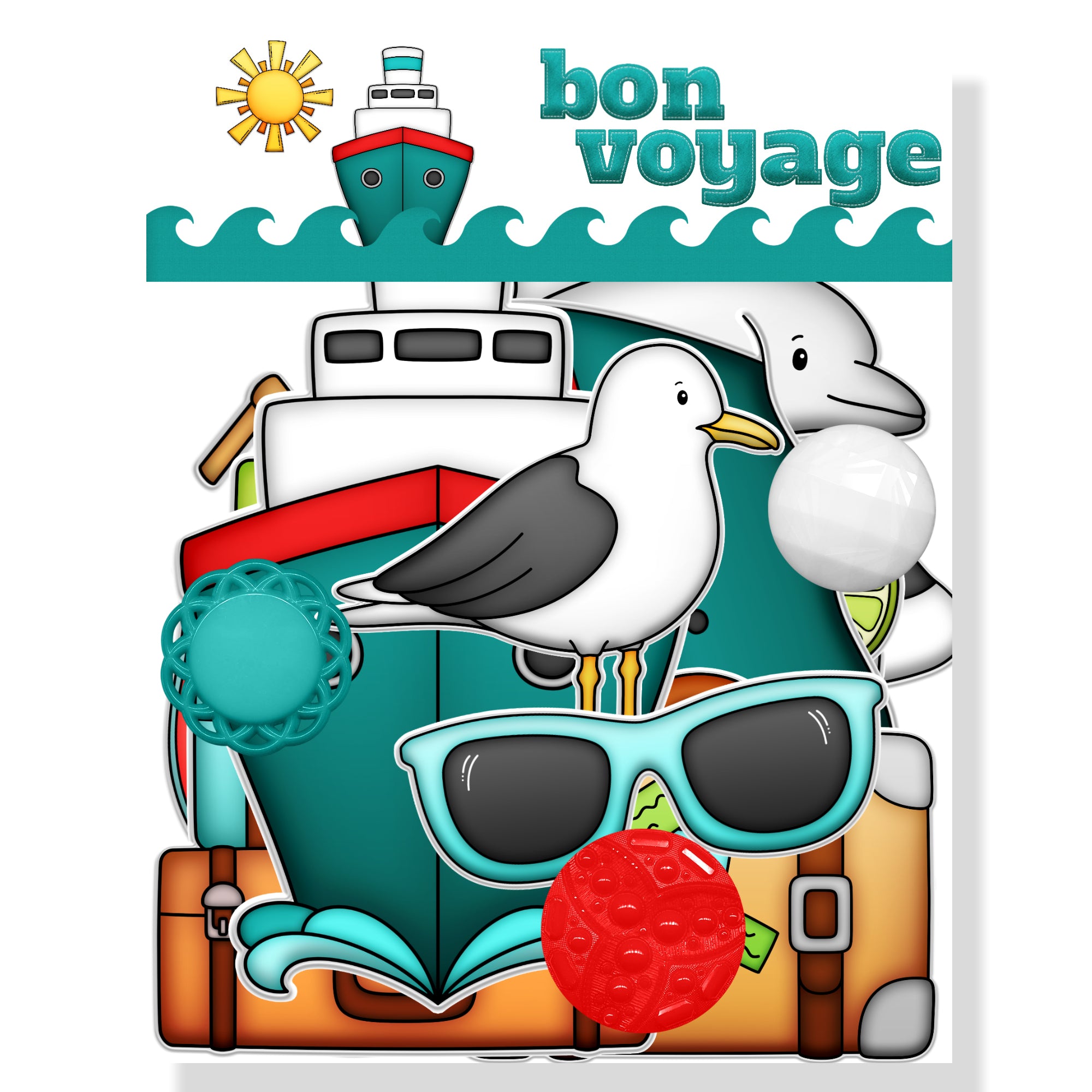 Bon Voyage 12 x 12 Scrapbook Paper & Embellishment Kit by SSC Designs