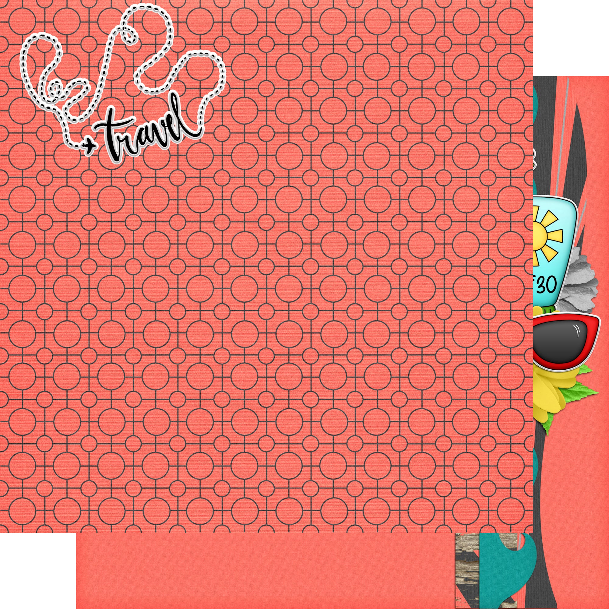 Bon Voyage Collection Love To Travel 12 x 12 Double-Sided Scrapbook Paper by SSC Designs