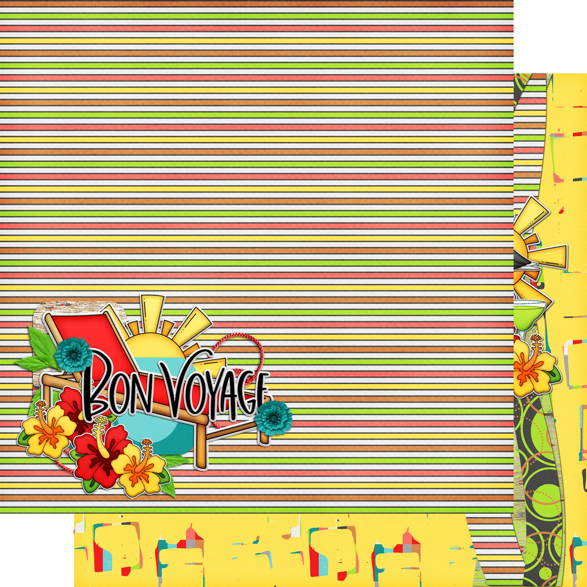 Bon Voyage Collection Relaxing In Paradise 12 x 12 Double-Sided Scrapbook Paper by SSC Designs