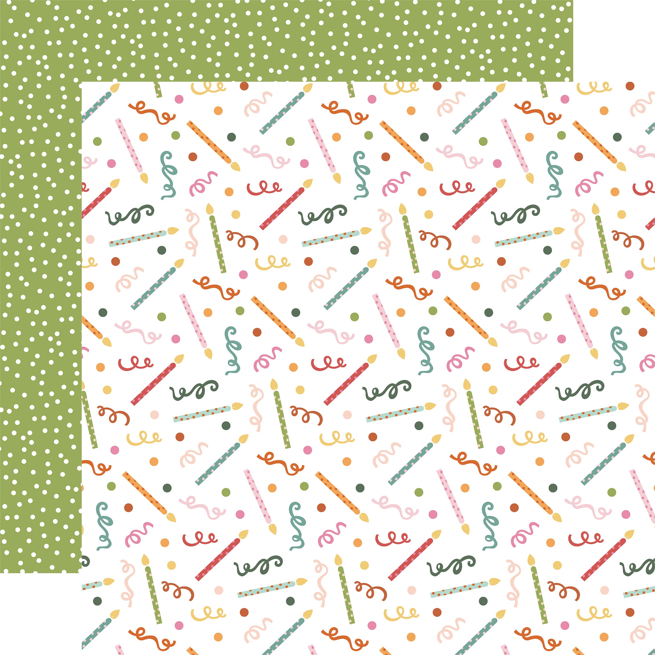 A Birthday Wish Collection Girl Confetti & Candles 12 x 12 Double-Sided Scrapbook Paper by Echo Park Paper