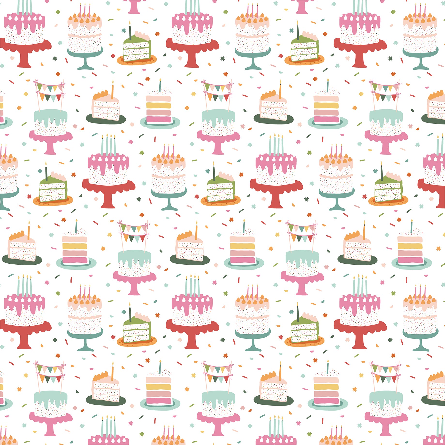 A Birthday Wish Collection Girl Birthday Cake 12 x 12 Double-Sided Scrapbook Paper by Echo Park Paper
