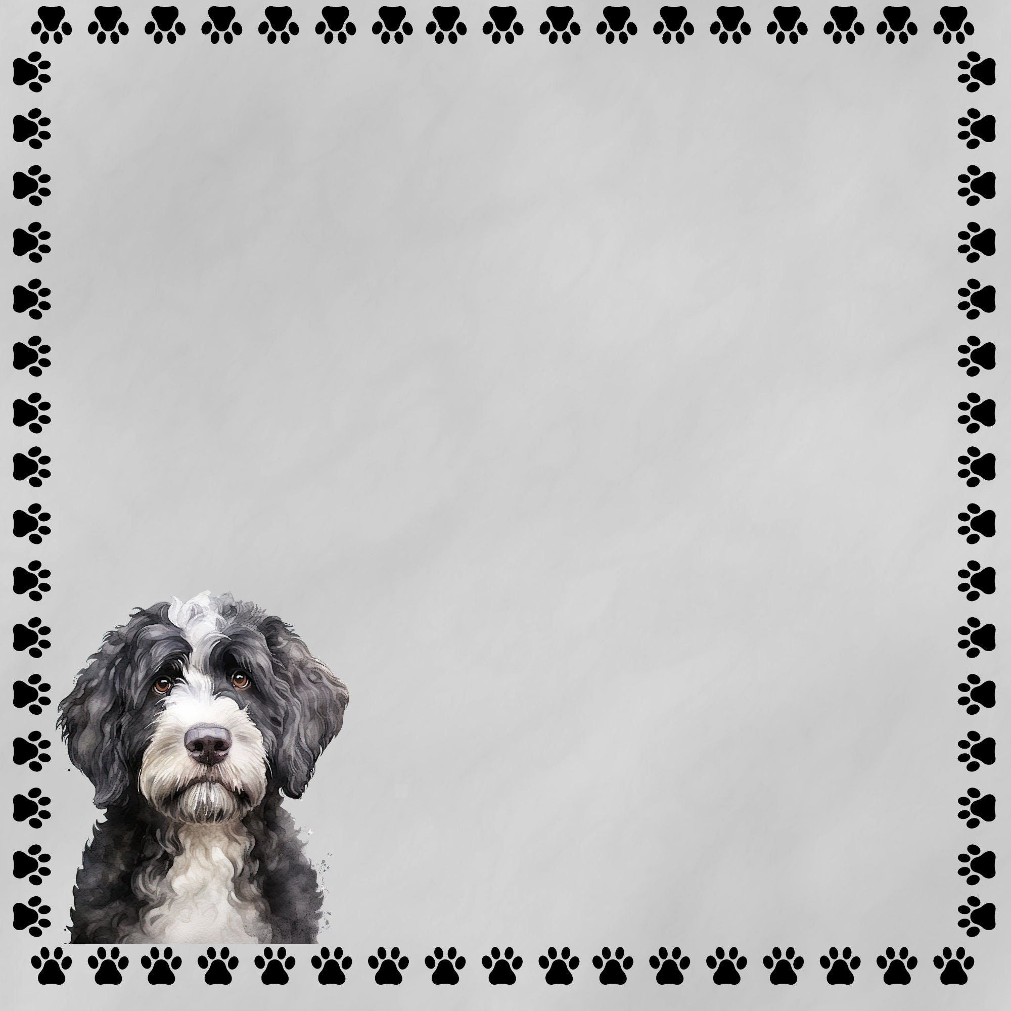 Dog Breeds Collection Bernedoodle 12 x 12 Double-Sided Scrapbook Paper by SSC Designs