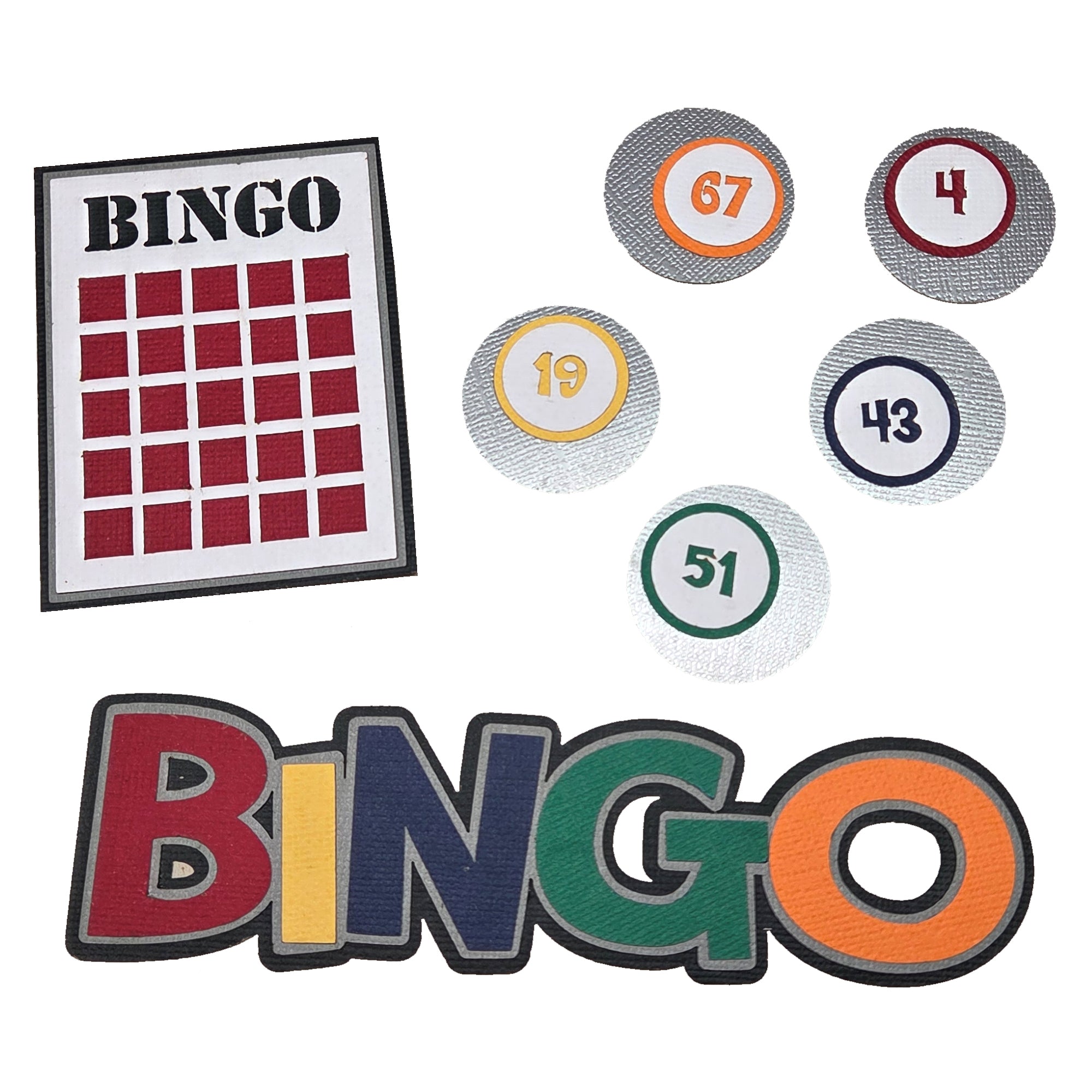 Bingo Title & Accessories Laser Cut Scrapbook Embellishment by SSC Designs