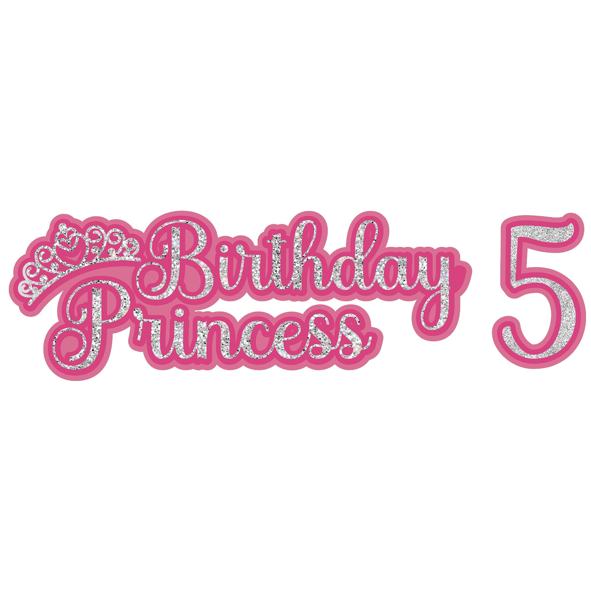 Birthday Princess Title 6.5x2.5 & Age 2x3 **CUSTOM** Fully-Assembled Laser Cut Scrapbook Embellishment by SSC Laser Designs
