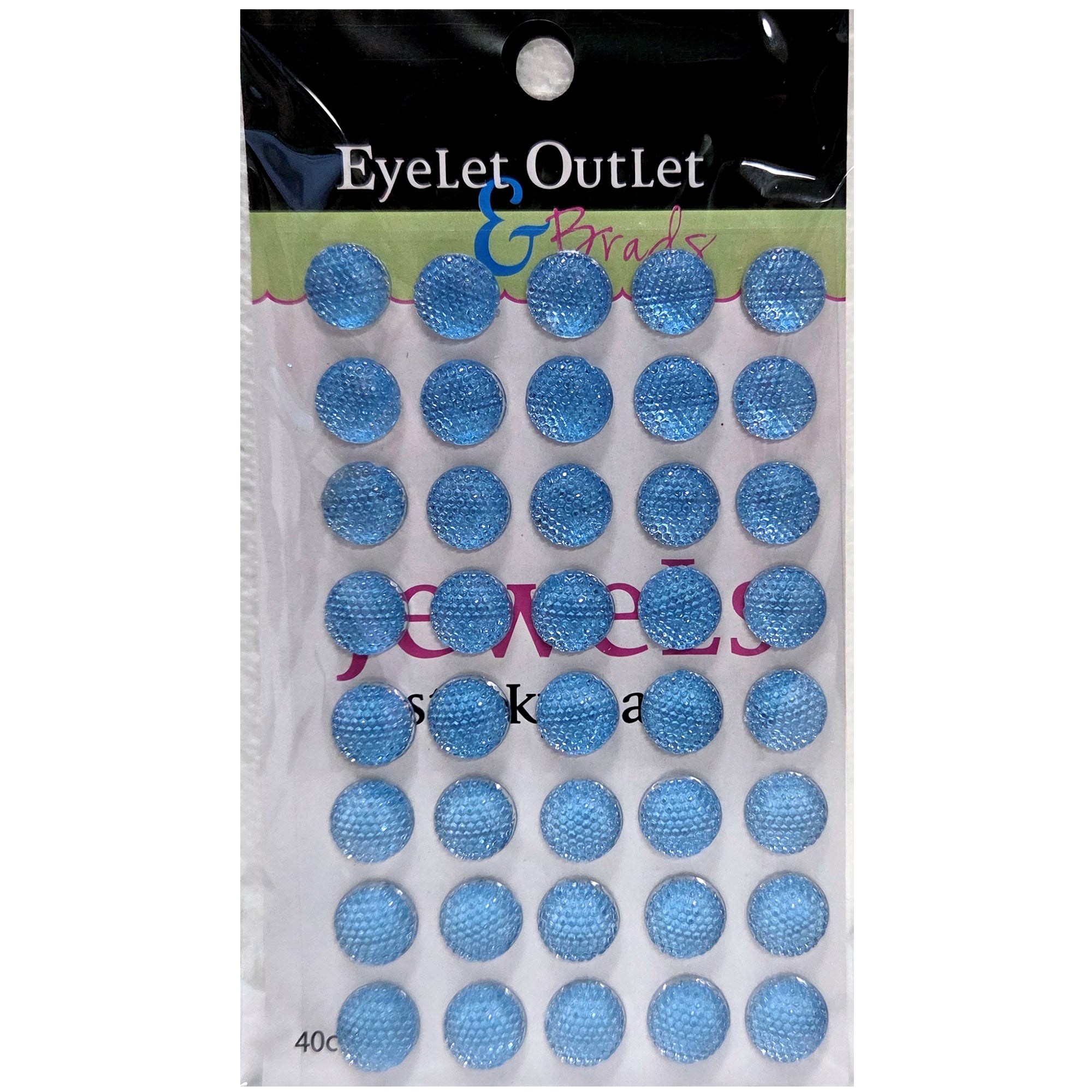 Our Brads Need Friends Collection Big Blue Chunky Self-Adhesive Scrapbook Bling by Eyelet Outlet - 40 Count