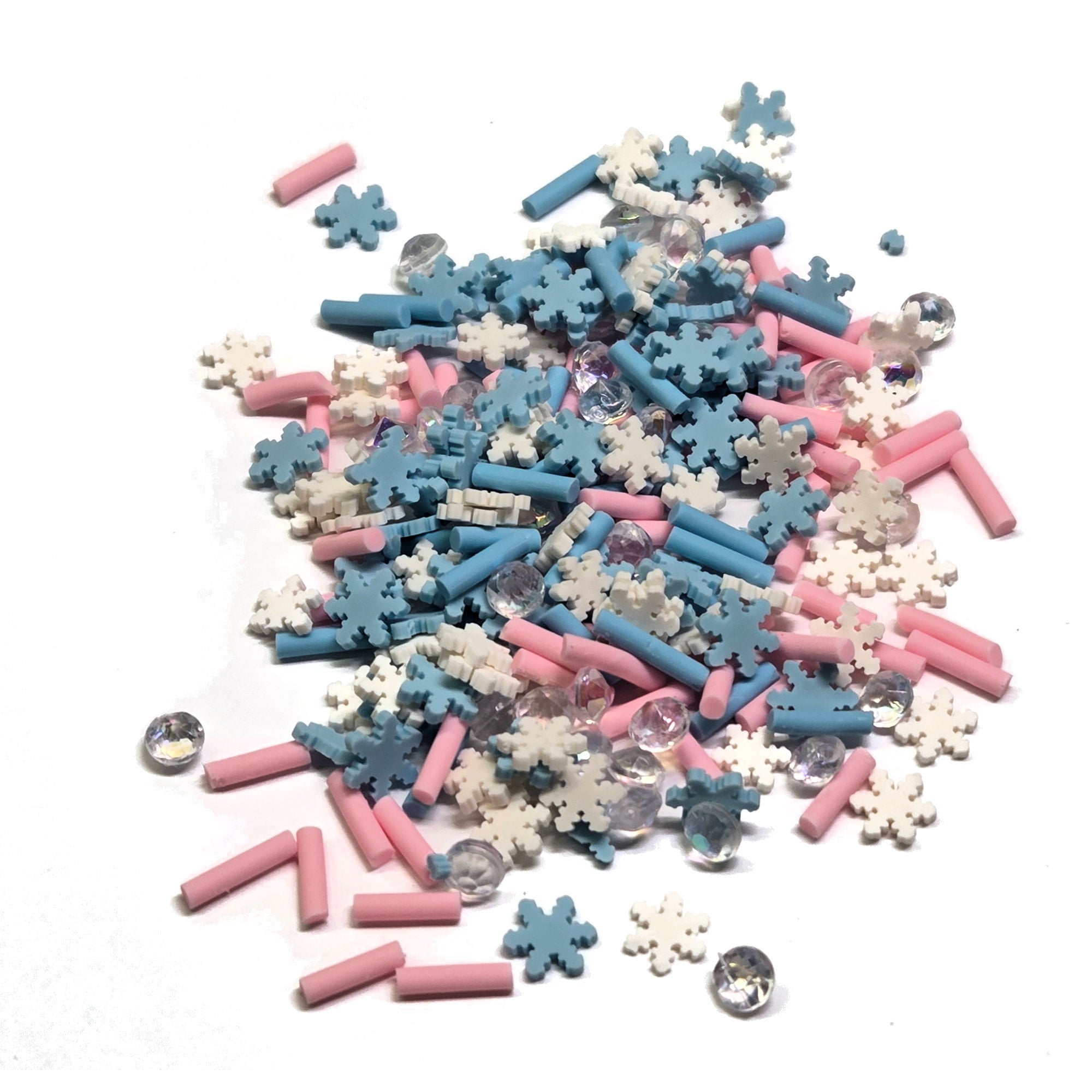 Cardmaker Collection Winter Blue & Pink Snowflake Shaker Card Embellishments - 5 grams