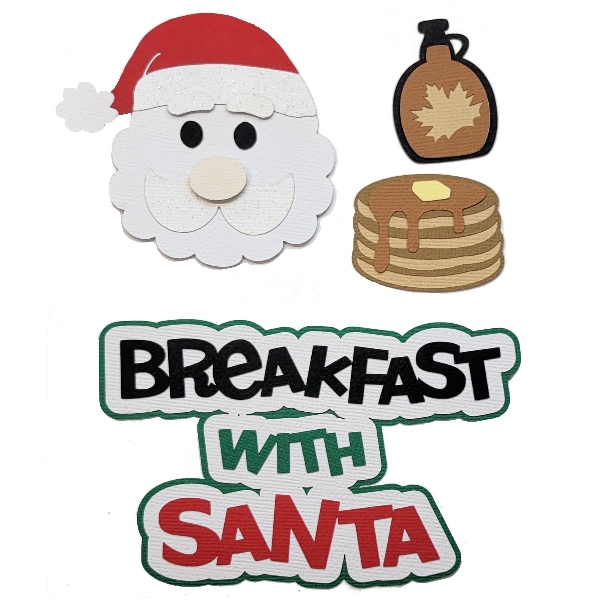 Breakfast With Santa Title 4.75 x 3.25 Fully-Assembled Laser Cut Scrapbook Embellishment by SSC Laser Designs