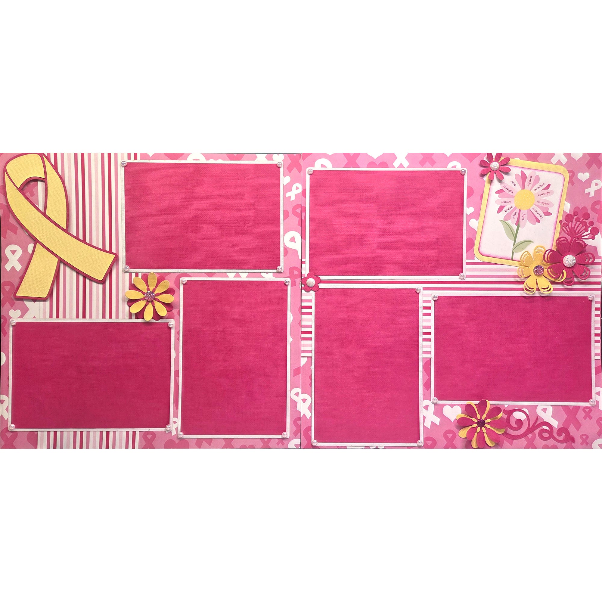 Operation: Save 2nd Base Breast Cancer Awareness (2) - 12 x 12 Pages, Fully-Assembled & Hand-Crafted 3D Scrapbook Premade by SSC Designs (Copy)
