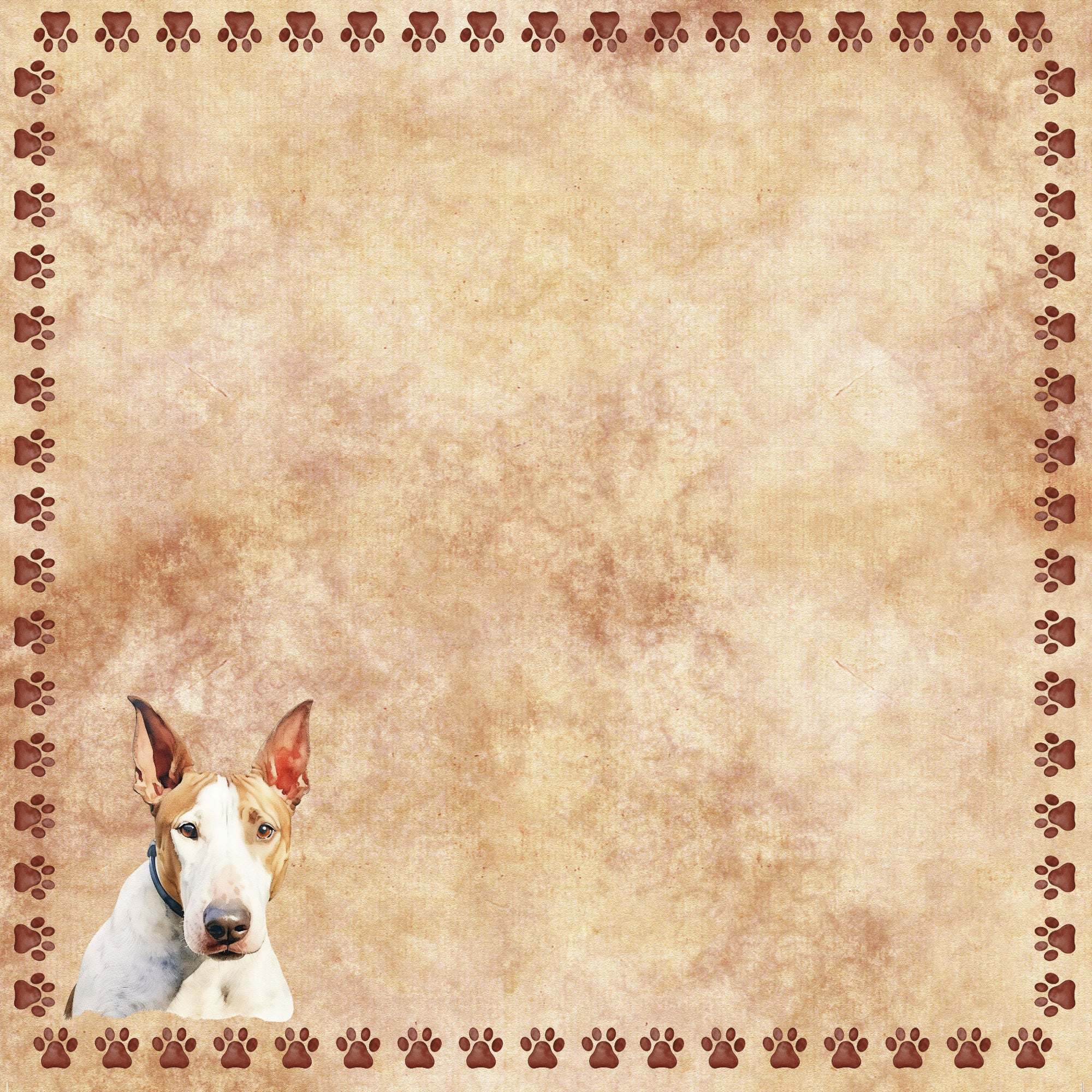 Dog Breeds Collection Bull Terrier 12 x 12 Double-Sided Scrapbook Paper by SSC Designs