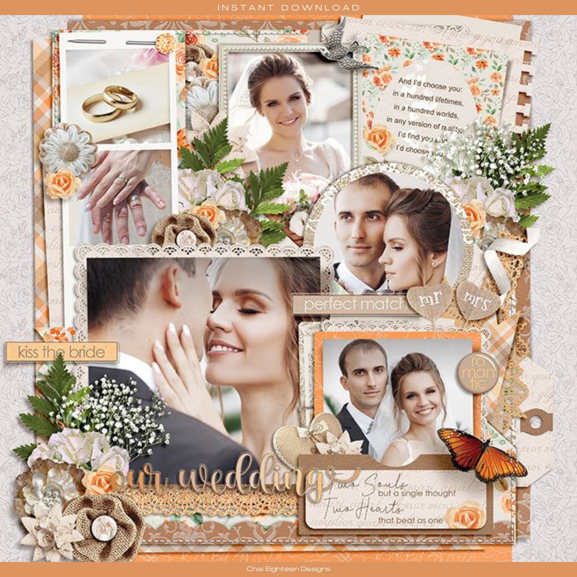Now & Forever Collection Laser Cut Scrapbook Ephemera Embellishments by SSC Designs
