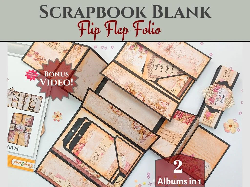 Easy Albums Collection Flip Flap Gatefold Scrapbook Kit by CrafTreat - Set of 2 Albums