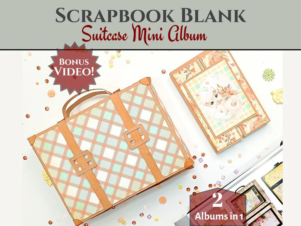 Easy Albums Collection Frame Accordion Suitcase Scrapbook Kit by CrafTreat - Set of 2 Albums