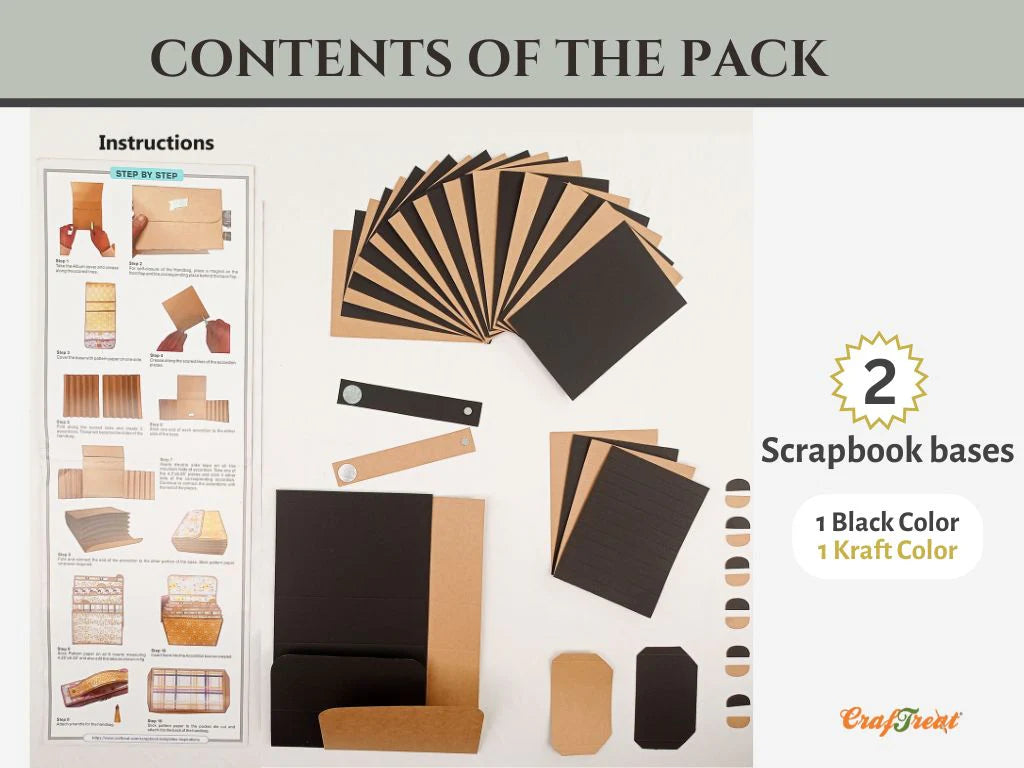 Easy Albums Collection Frame Accordion Inserts Handbag Scrapbook Kit by CrafTreat - Set of 2 Albums