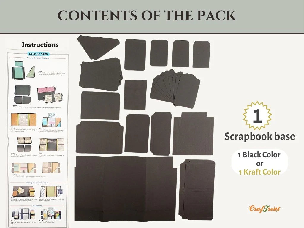 Easy Albums Collection Gate Fold Folio Scrapbook Kit by CrafTreat - Ivory