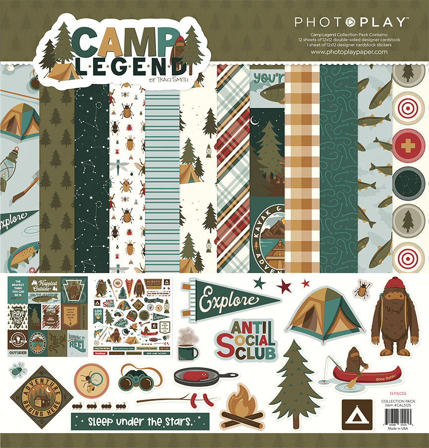 Camping Legends Collection 12 x 12 Double-Sided Scrapbook Collection Kit by Photo Play Paper