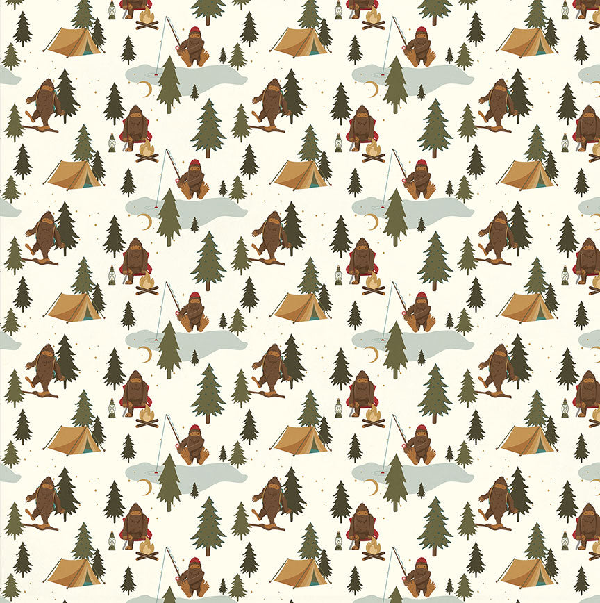 Camping Legends Collection Bigfoot 12 x 12 Double-Sided Scrapbook Paper by Photo Play Paper