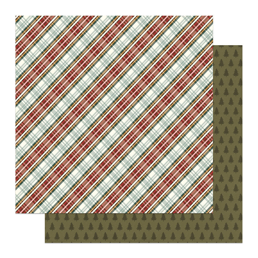 Camping Legends Collection Camp Plaid 12 x 12 Double-Sided Scrapbook Paper by Photo Play Paper