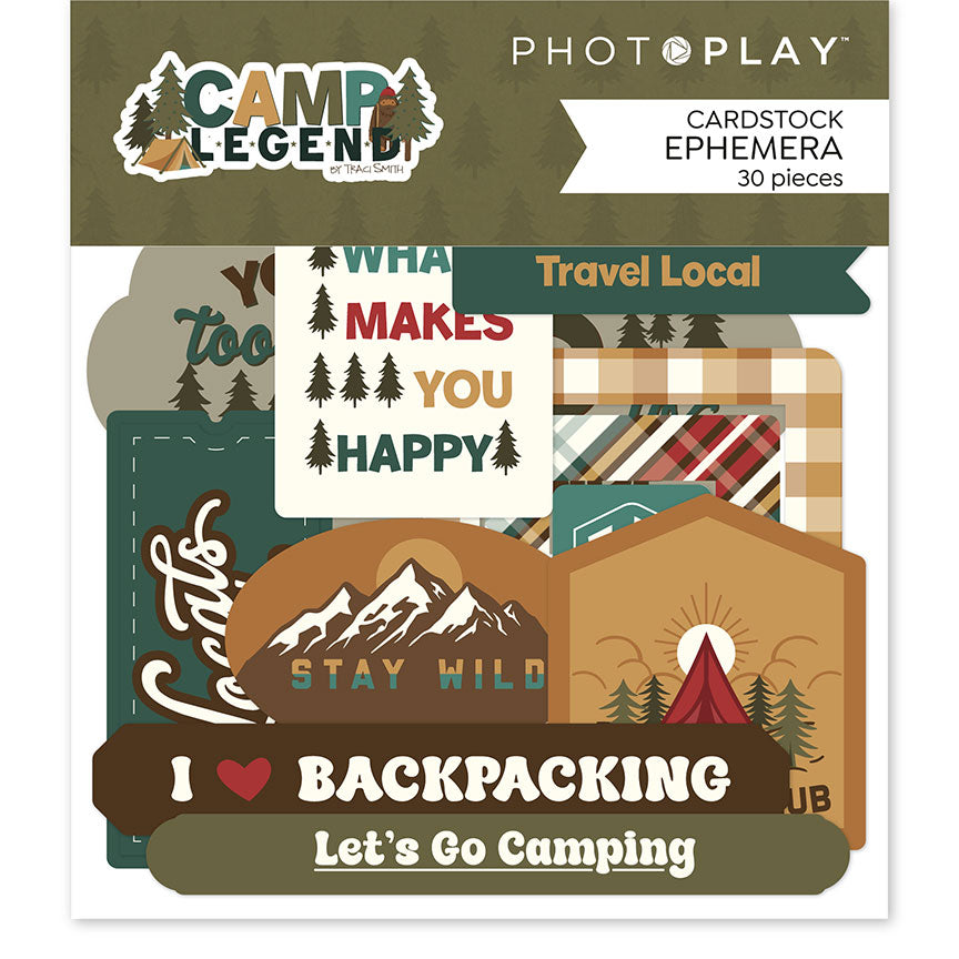 Camping Legends Collection Scrapbook Ephemera Die Cut Embellishments by Photo Play Paper