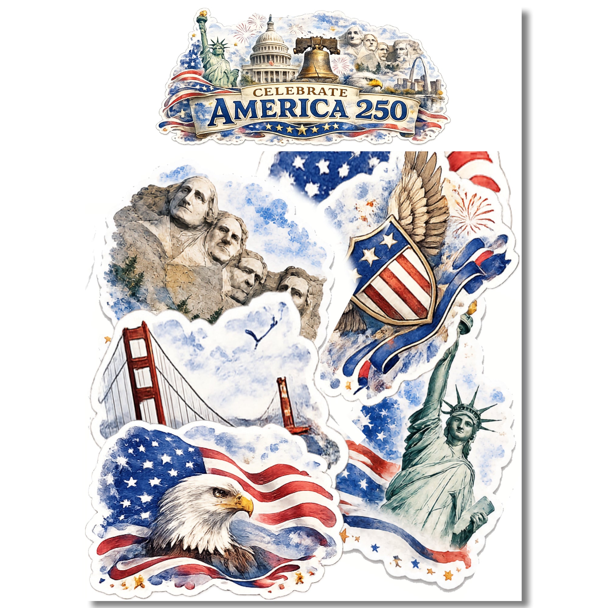 Celebrate America Collection Laser Cut Scrapbook Ephemera Embellishments by SSC Designs