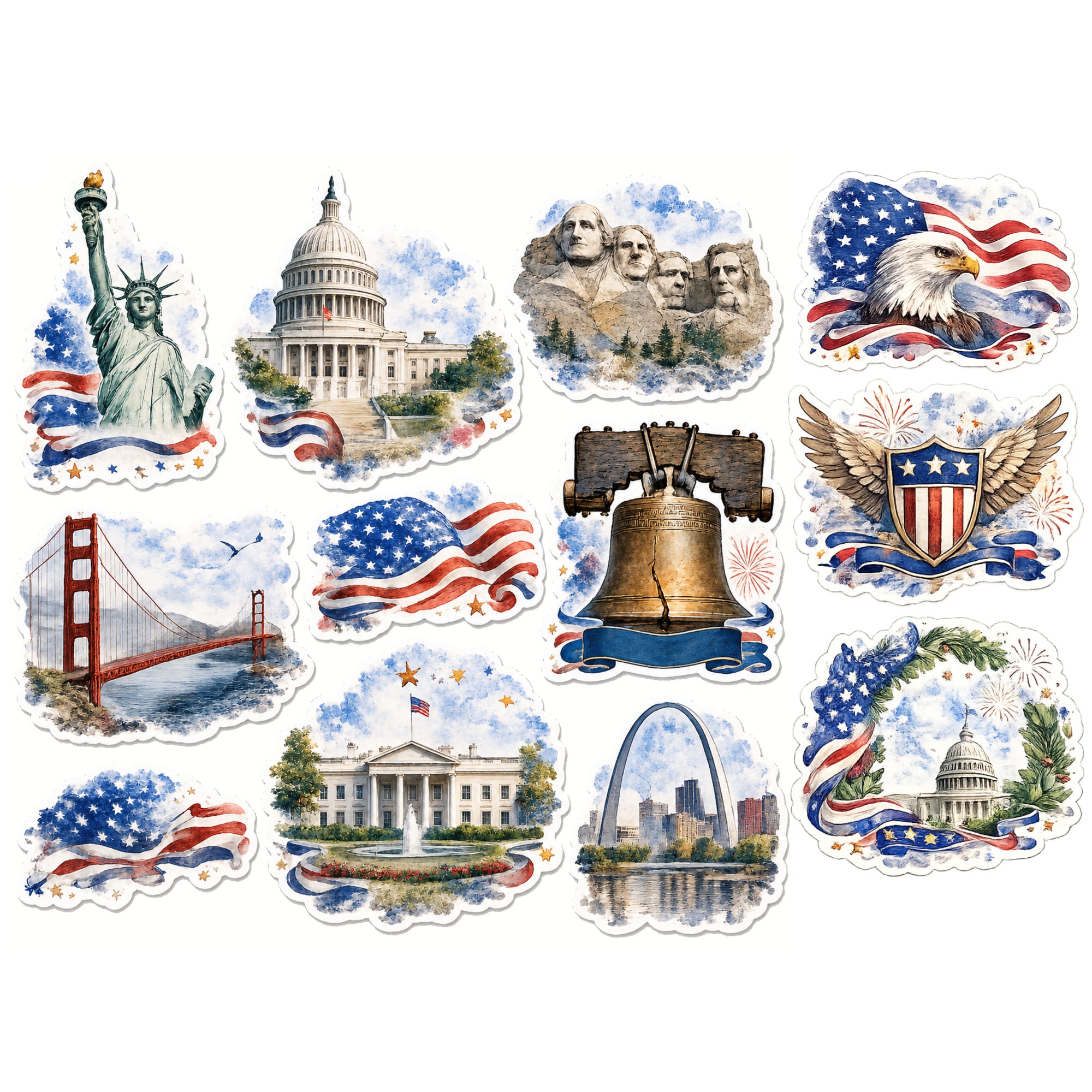 Celebrate America 12 x 12 Scrapbook Paper & Embellishment Kit by SSC Designs