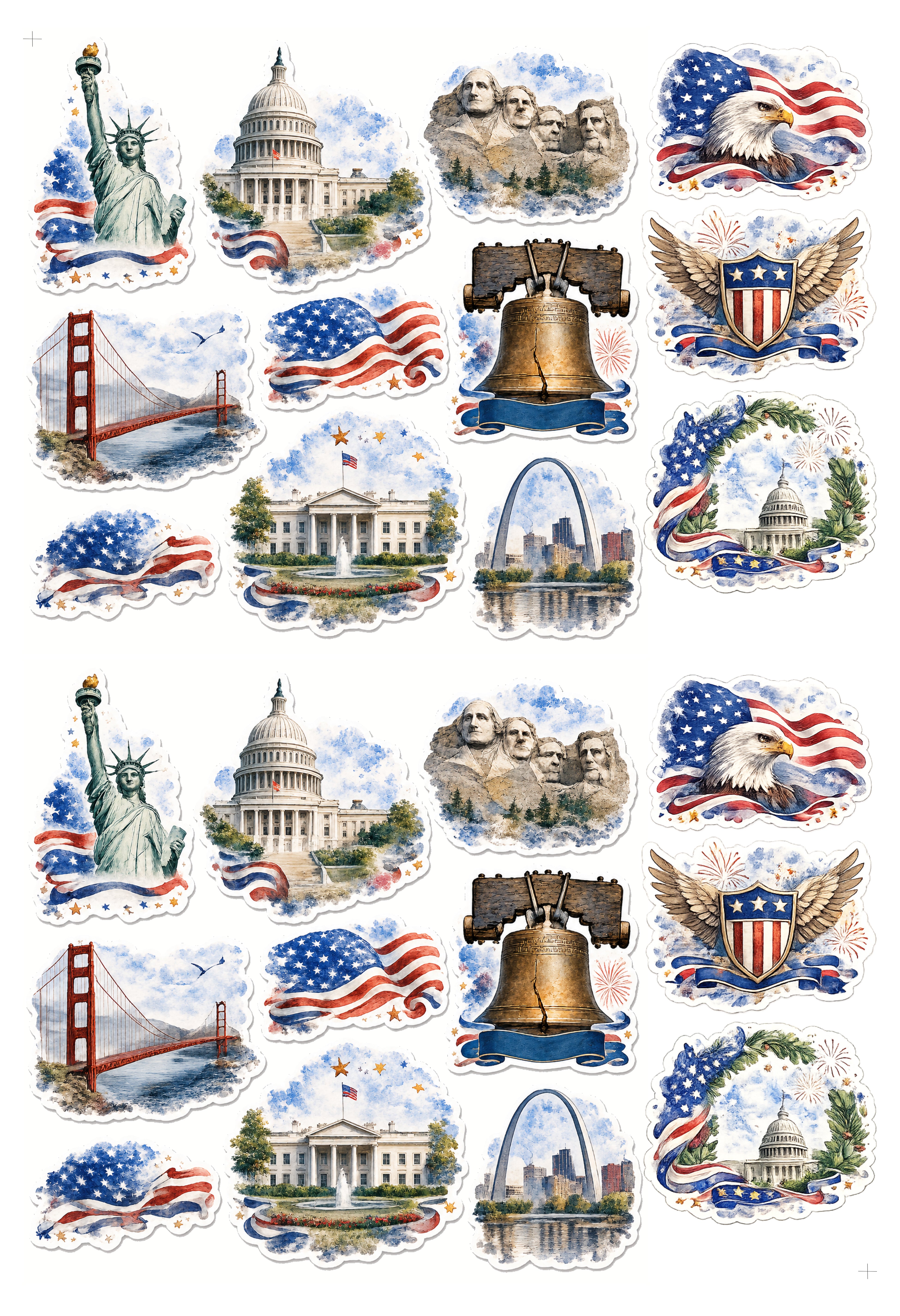 Celebrate America Collection Laser Cut Scrapbook Ephemera Embellishments by SSC Designs