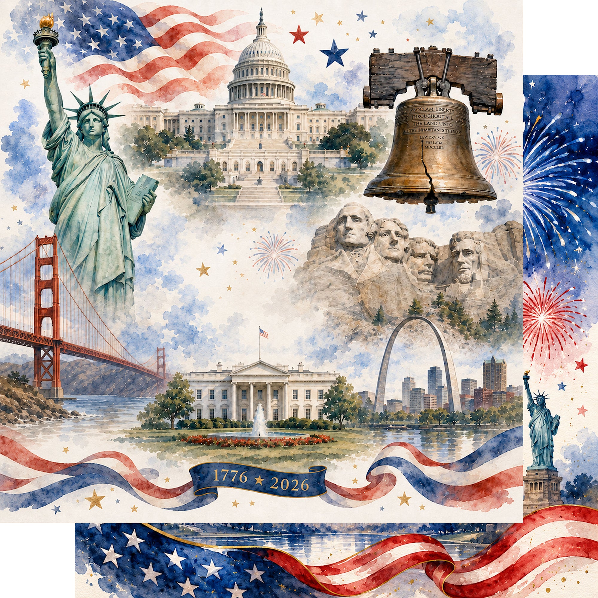 Celebrate America 12 x 12 Scrapbook Paper & Embellishment Kit by SSC Designs