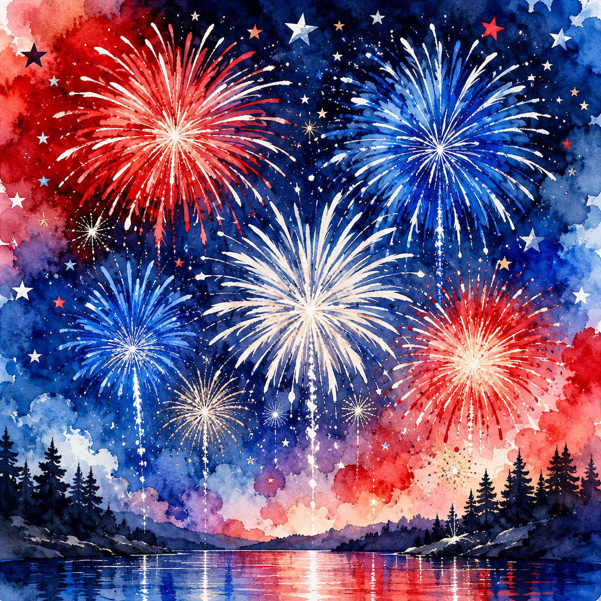 Celebrate America Collection Red, White & Reflections 12 x 12 Double-Sided Scrapbook Paper by SSC Designs