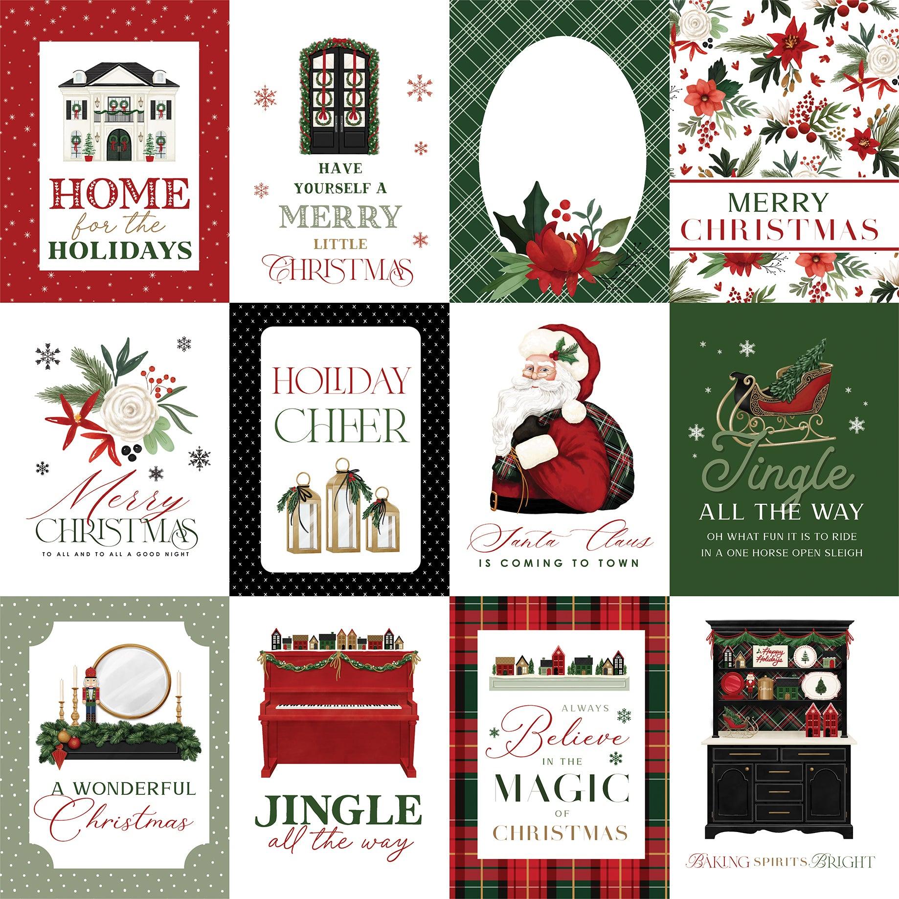 A Wonderful Christmas Collection 3x4 Journaling Cards 12 x 12 Double-Sided Scrapbook Paper by Carta Bella - Scrapbook Supply Companies