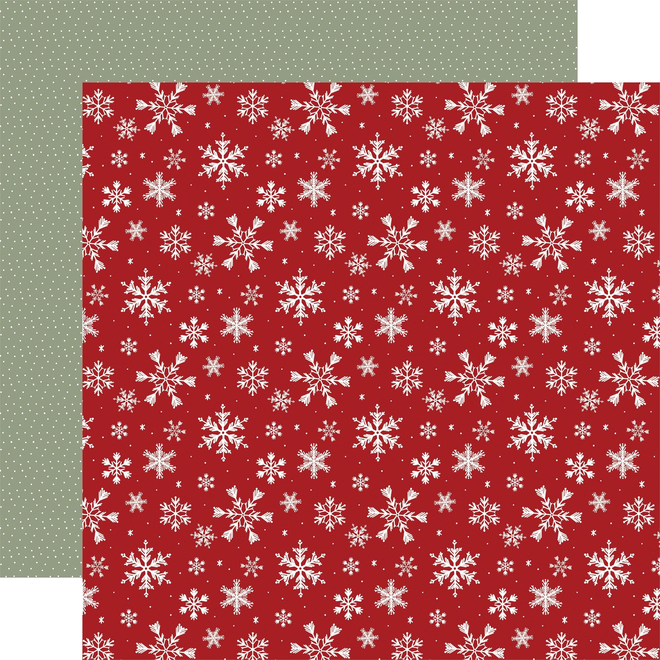 A Wonderful Christmas Collection Holiday Cheer Snow 12 x 12 Double-Sided Scrapbook Paper by Carta Bella - Scrapbook Supply Companies