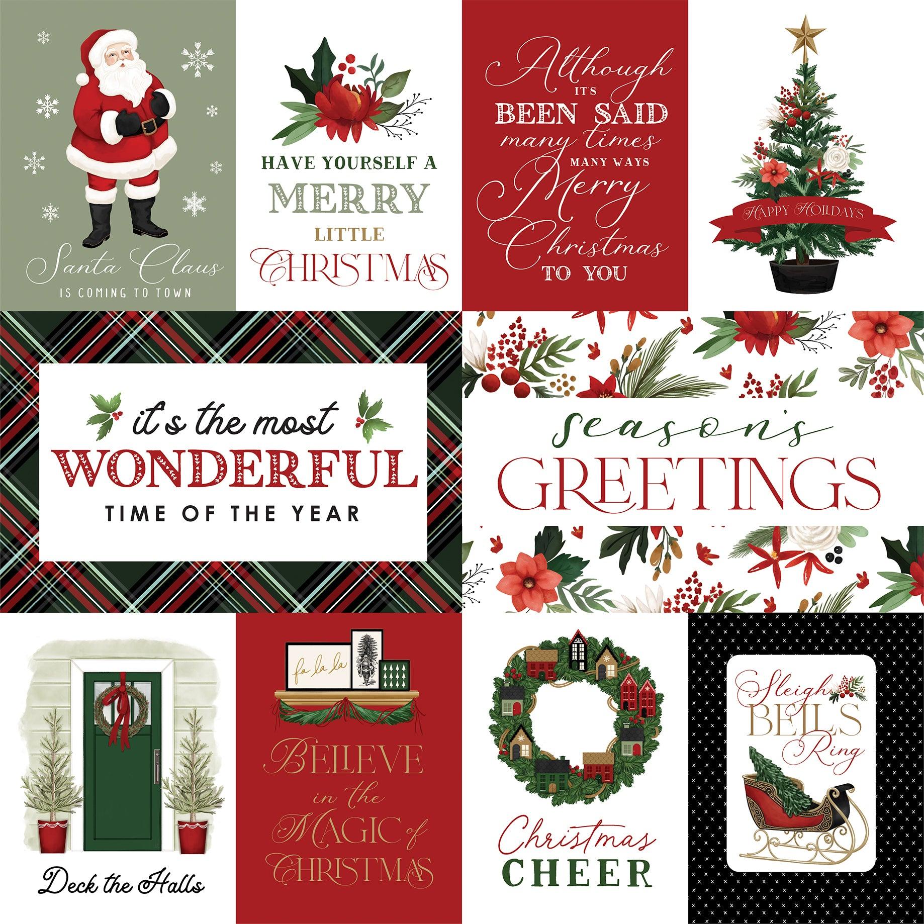 A Wonderful Christmas Collection Multi Journaling Cards 12 x 12 Double-Sided Scrapbook Paper by Carta Bella - Scrapbook Supply Companies
