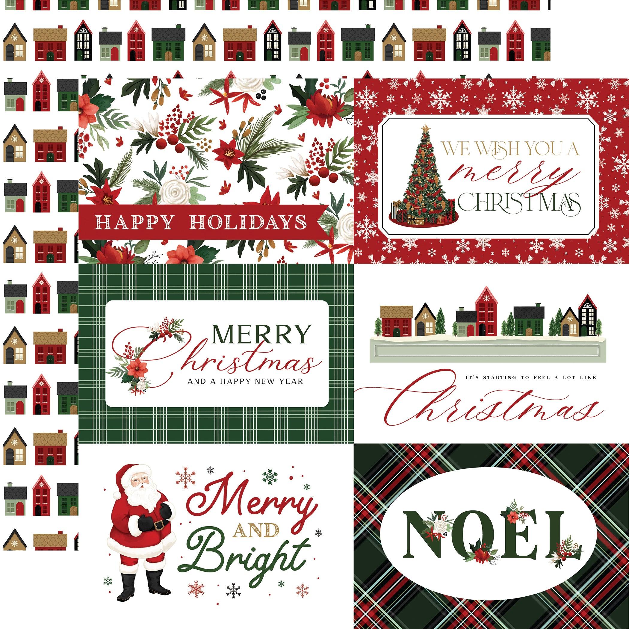 A Wonderful Christmas Collection 6x4 Journaling Cards 12 x 12 Double-Sided Scrapbook Paper by Carta Bella - Scrapbook Supply Companies