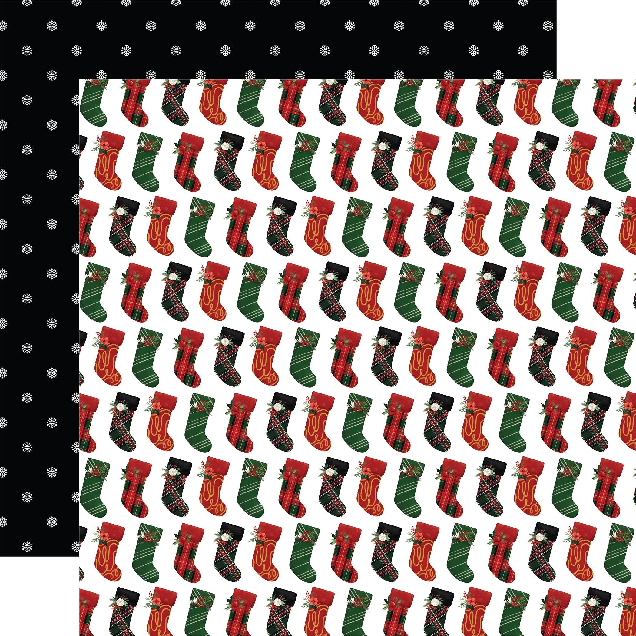 A Wonderful Christmas Collection Stockings Were Hung 12 x 12 Double-Sided Scrapbook Paper by Carta Bella