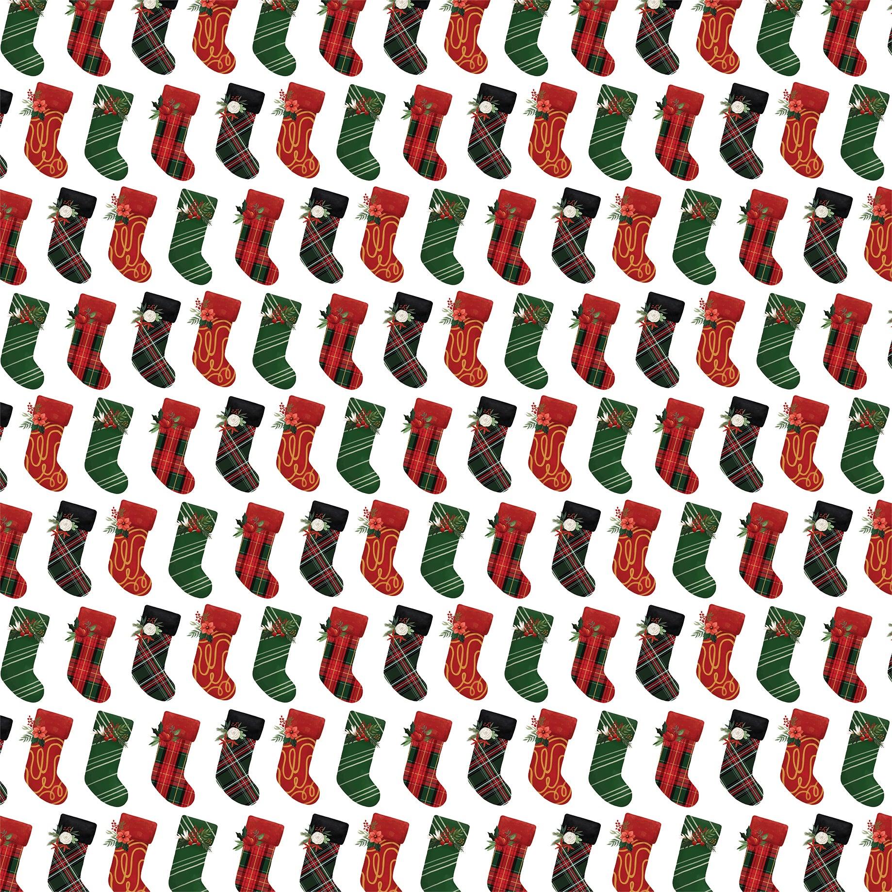 A Wonderful Christmas Collection Stockings Were Hung 12 x 12 Double-Sided Scrapbook Paper by Carta Bella - Scrapbook Supply Companies