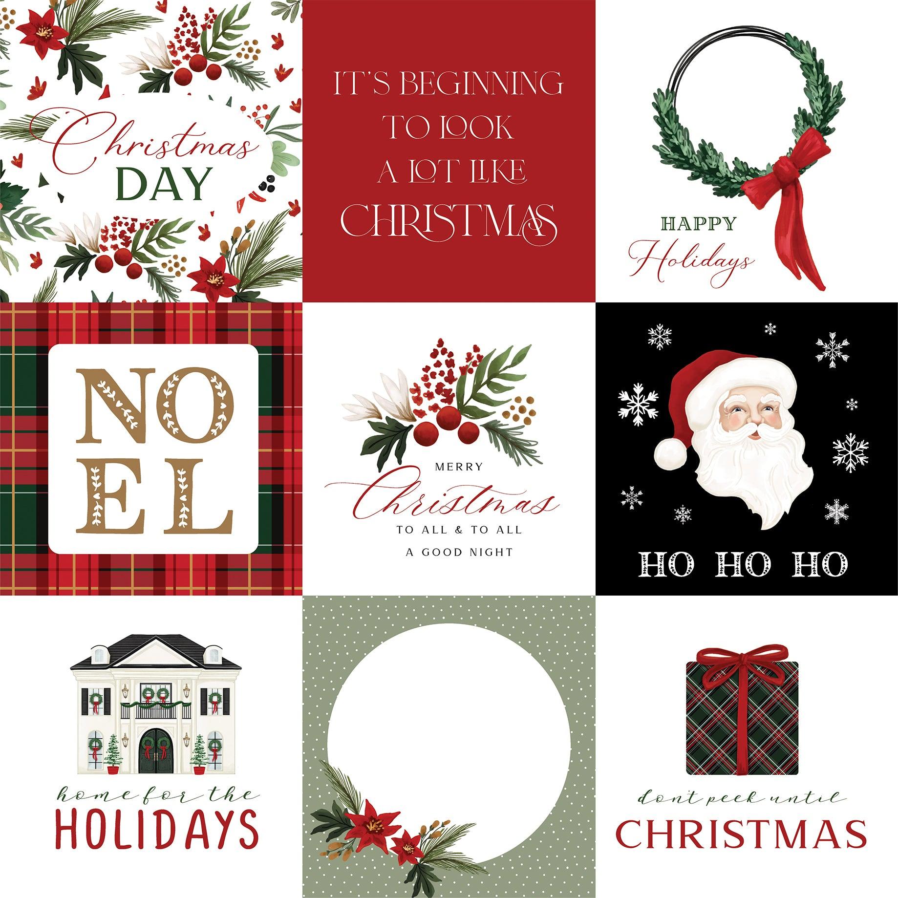 A Wonderful Christmas Collection 4x4 Journaling Cards 12 x 12 Double-Sided Scrapbook Paper by Carta Bella - Scrapbook Supply Companies