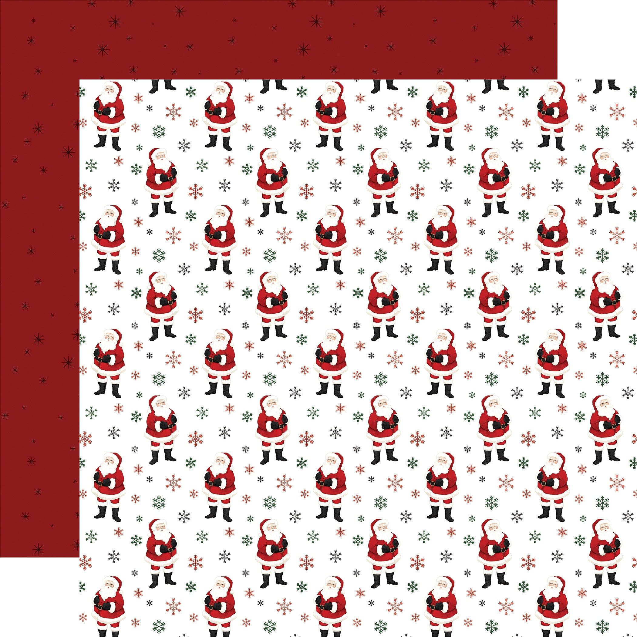 A Wonderful Christmas Collection Saint Nick Snowflakes 12 x 12 Double-Sided Scrapbook Paper by Carta Bella