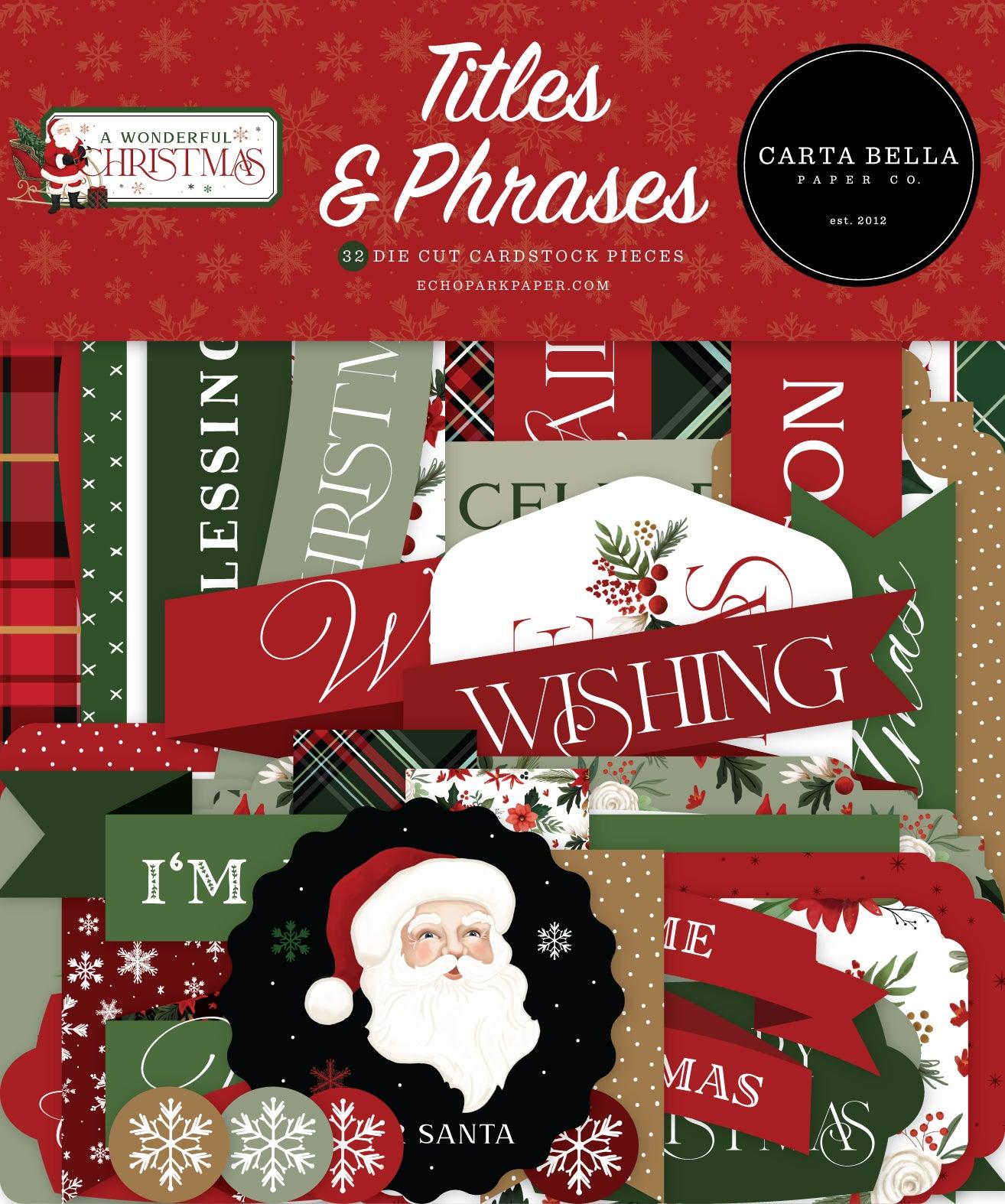 A Wonderful Christmas Collection Scrapbook Titles & Phrases by Carta Bella - Scrapbook Supply Companies