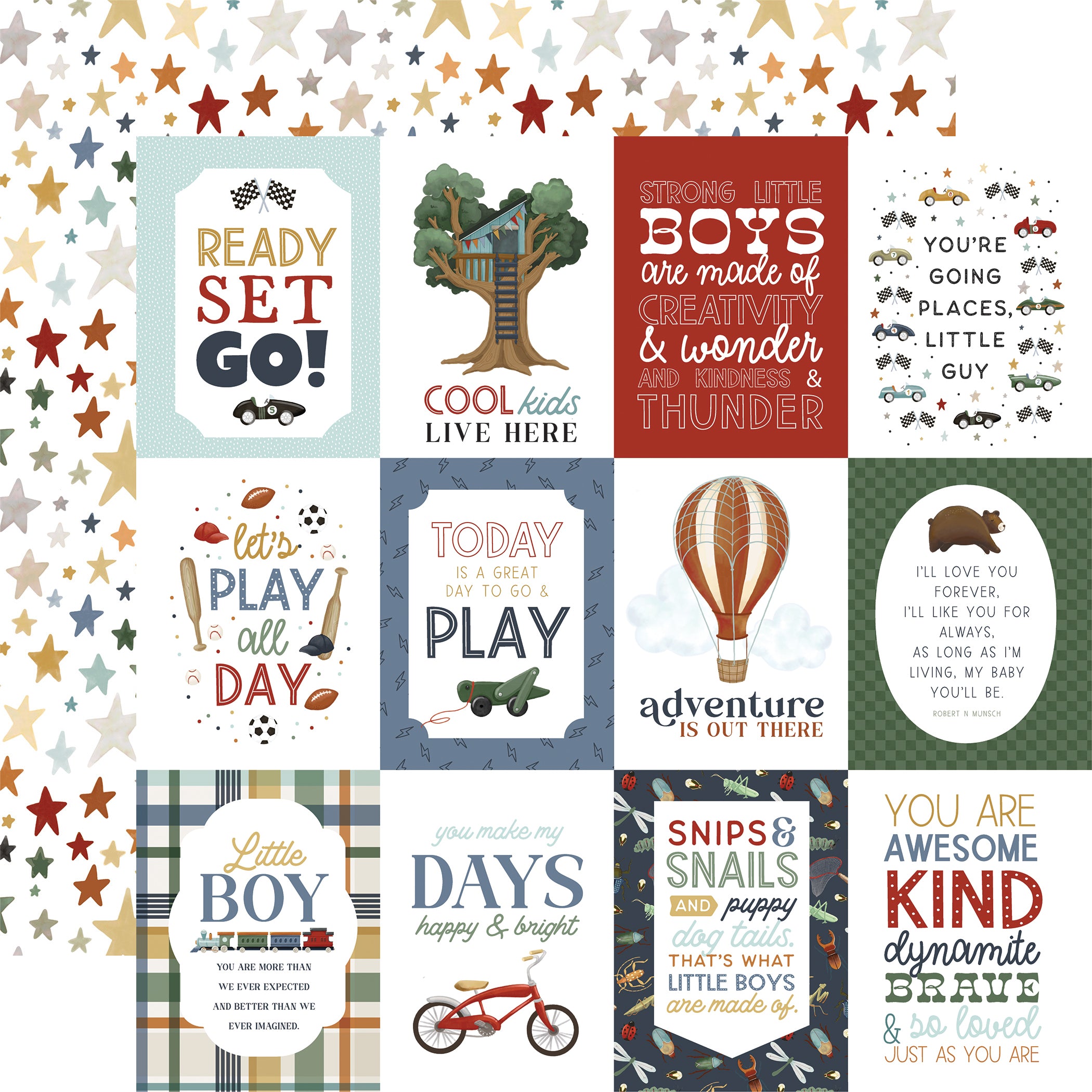 That's My Boy 12 x 12 Scrapbook Collection Kit by Carta Bella - 13 Pieces