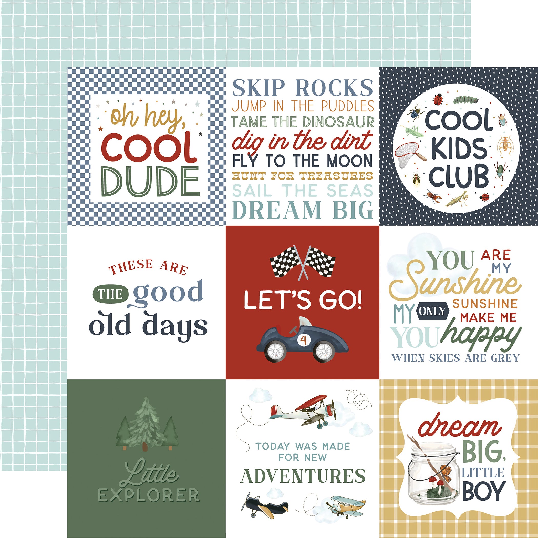 That's My Boy 12 x 12 Scrapbook Collection Kit by Carta Bella - 13 Pieces