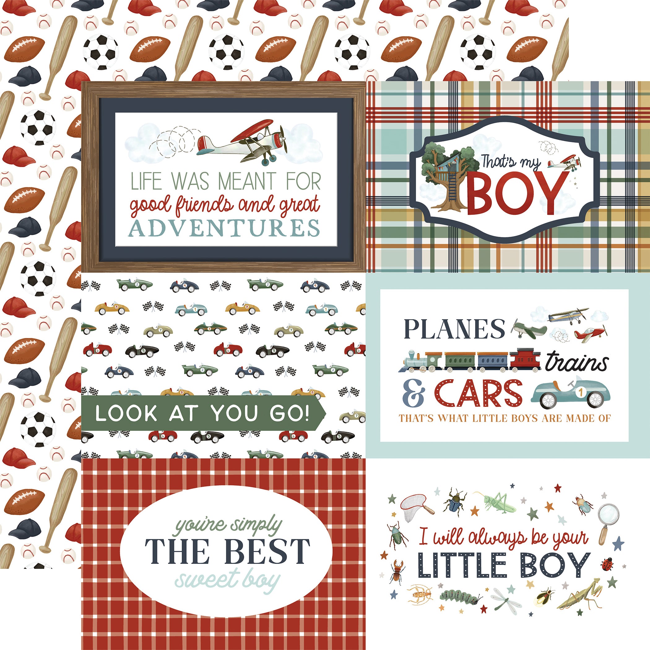 That's My Boy 12 x 12 Scrapbook Collection Kit by Carta Bella - 13 Pieces