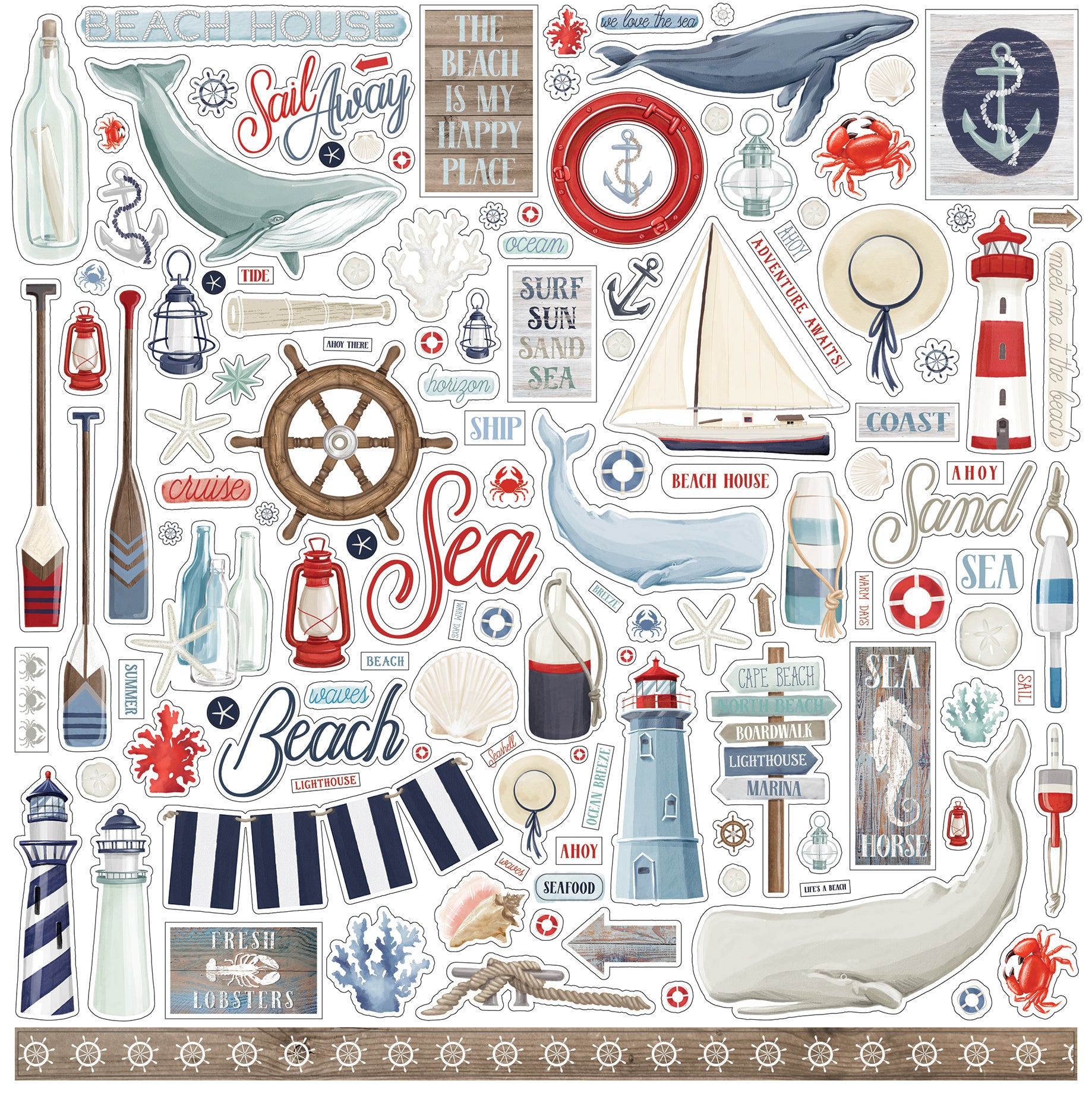 By The Sea Collection 12 x 12 Scrapbook Collection Kit by Echo Park Paper