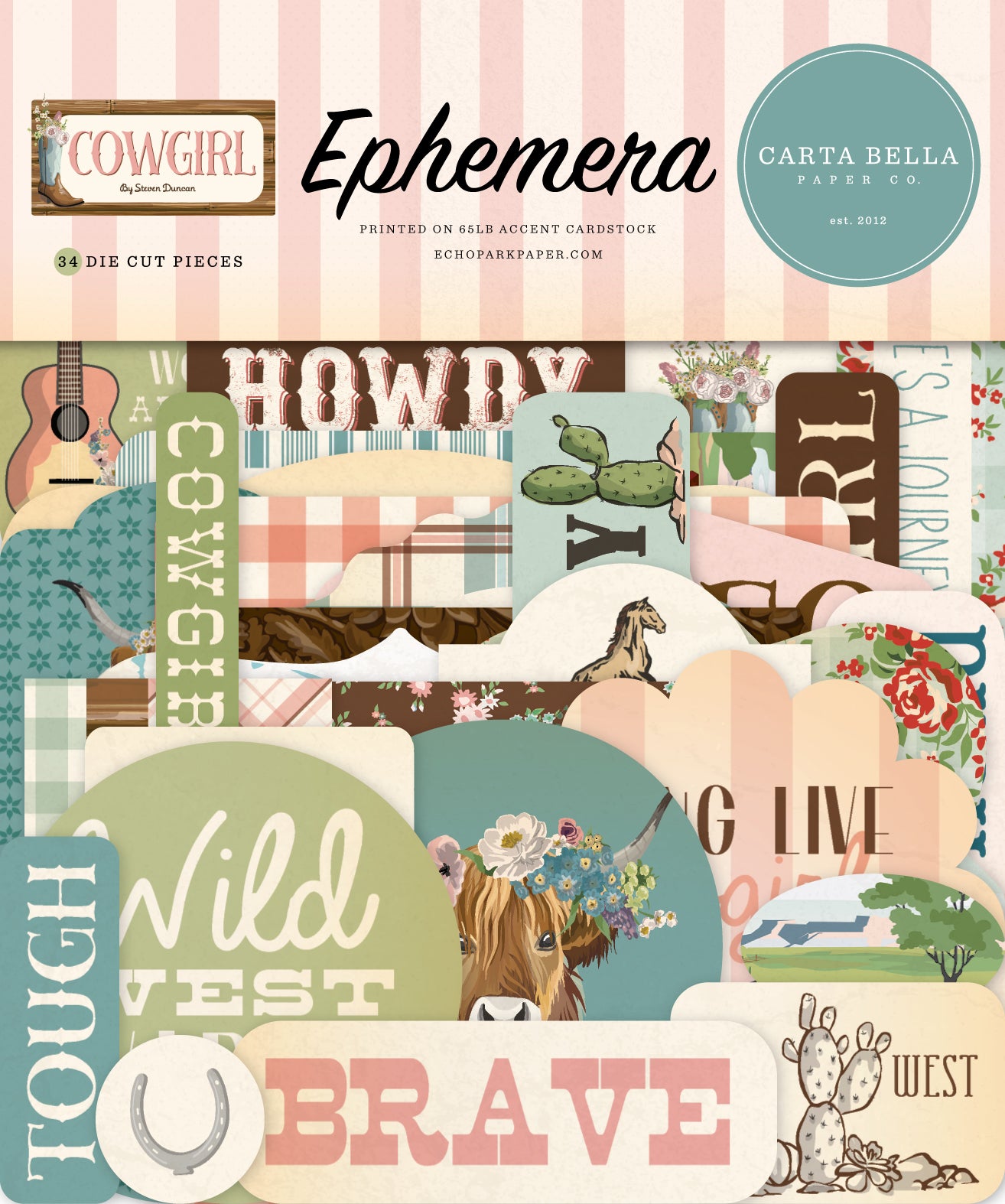 Cowgirl Collection Scrapbook Ephemera Embellishments by Carta Bella