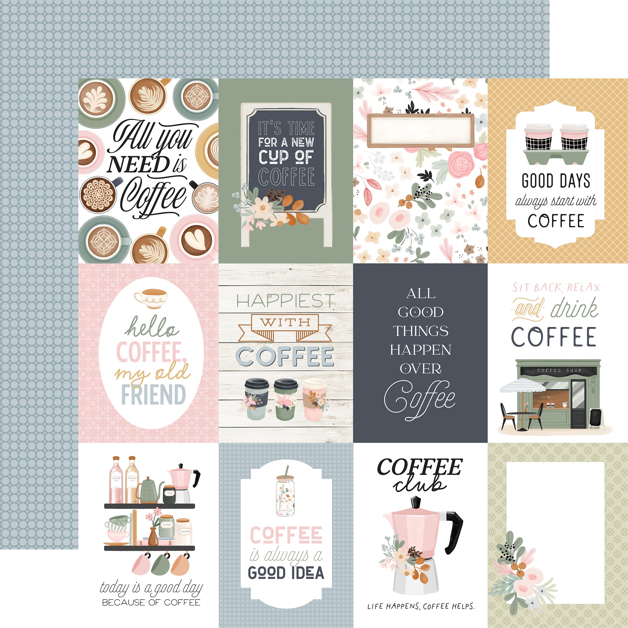 Coffee Shop 12 x 12 Scrapbook Collection Kit by Carta Bella - 13 Pieces
