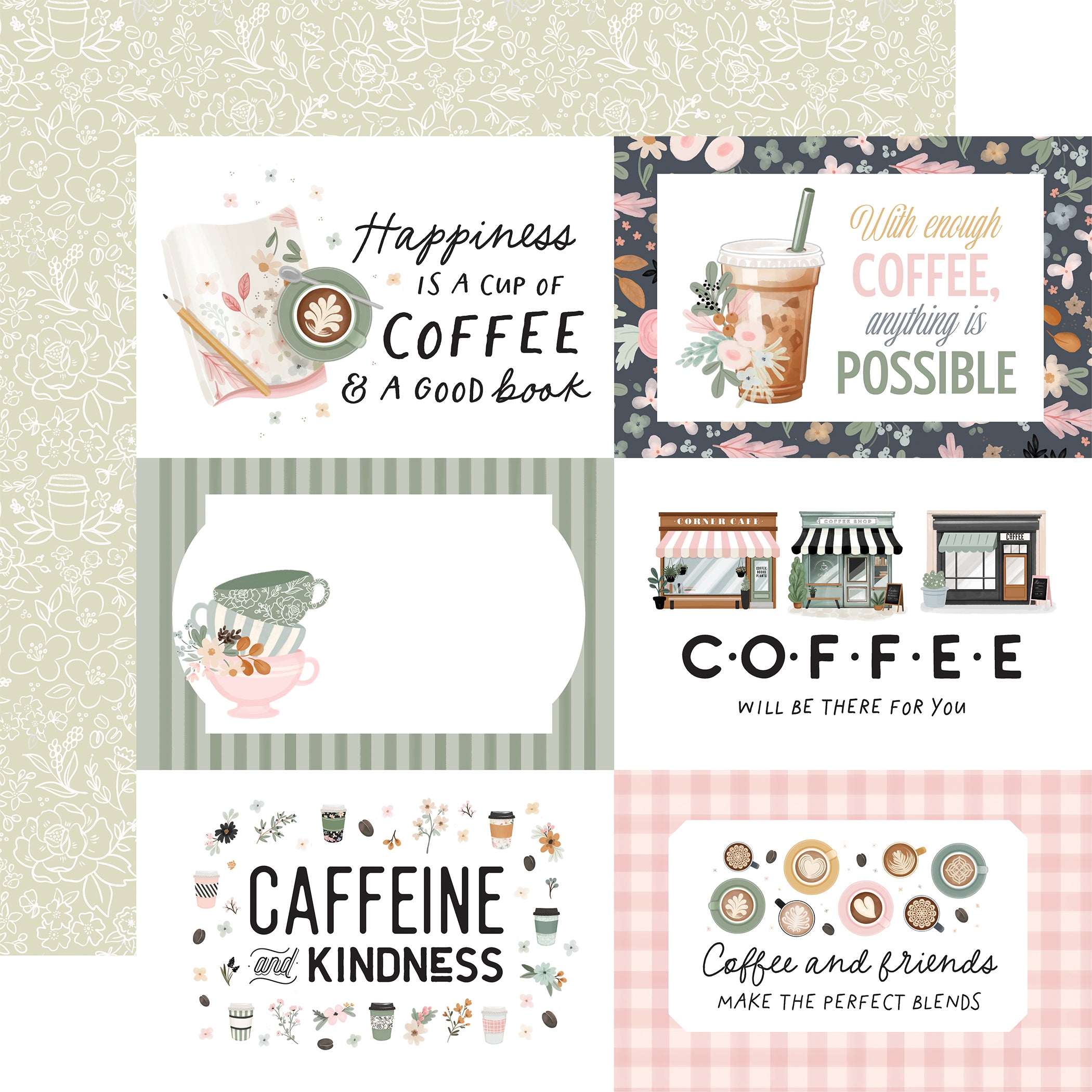 Coffee Shop 12 x 12 Scrapbook Collection Kit by Carta Bella - 13 Pieces