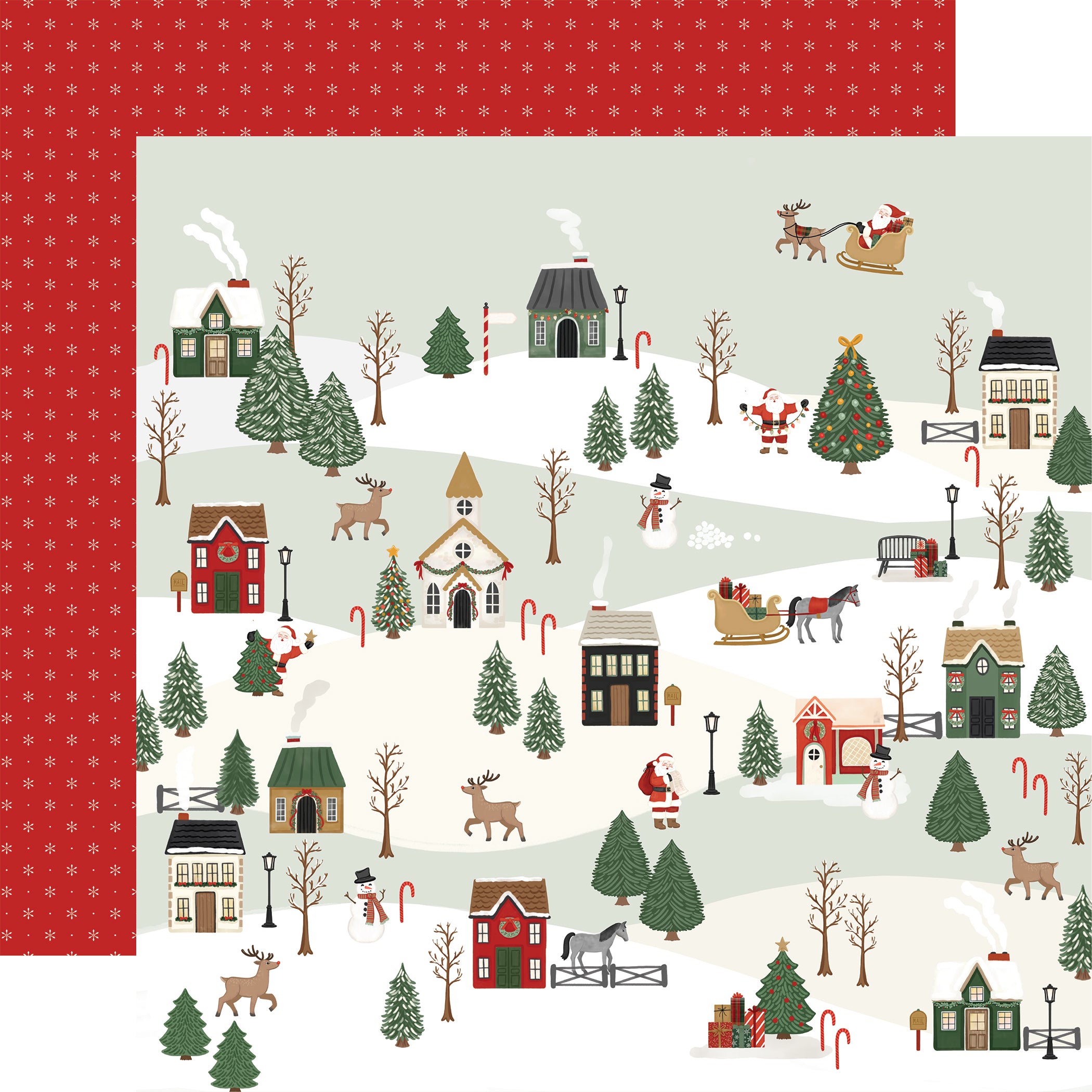 Christmas Village Collection 12 x 12 Double-Sided Scrapbook Collection Kit by Carta Bella - 13 Pieces