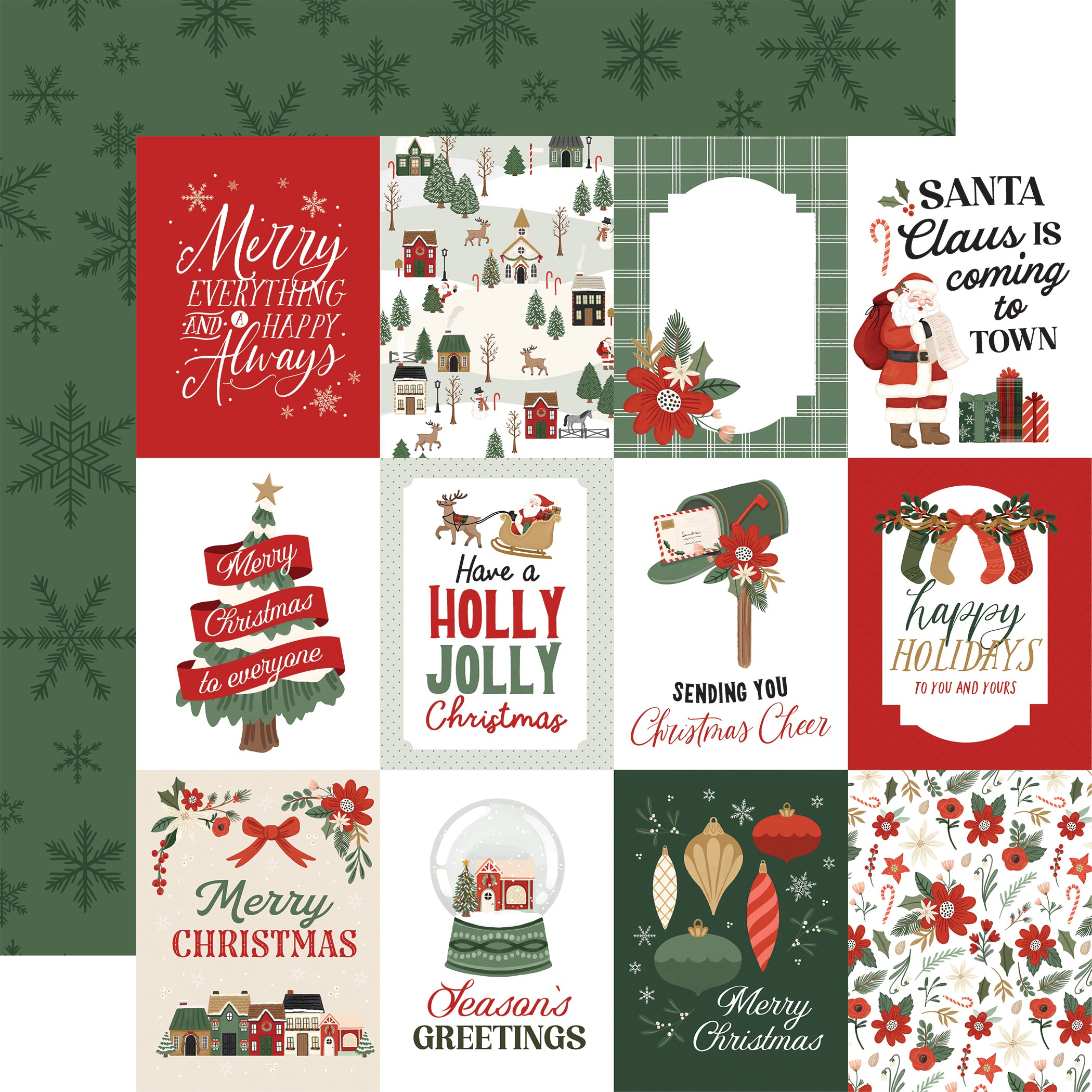 Christmas Village Collection 12 x 12 Double-Sided Scrapbook Collection Kit by Carta Bella - 13 Pieces