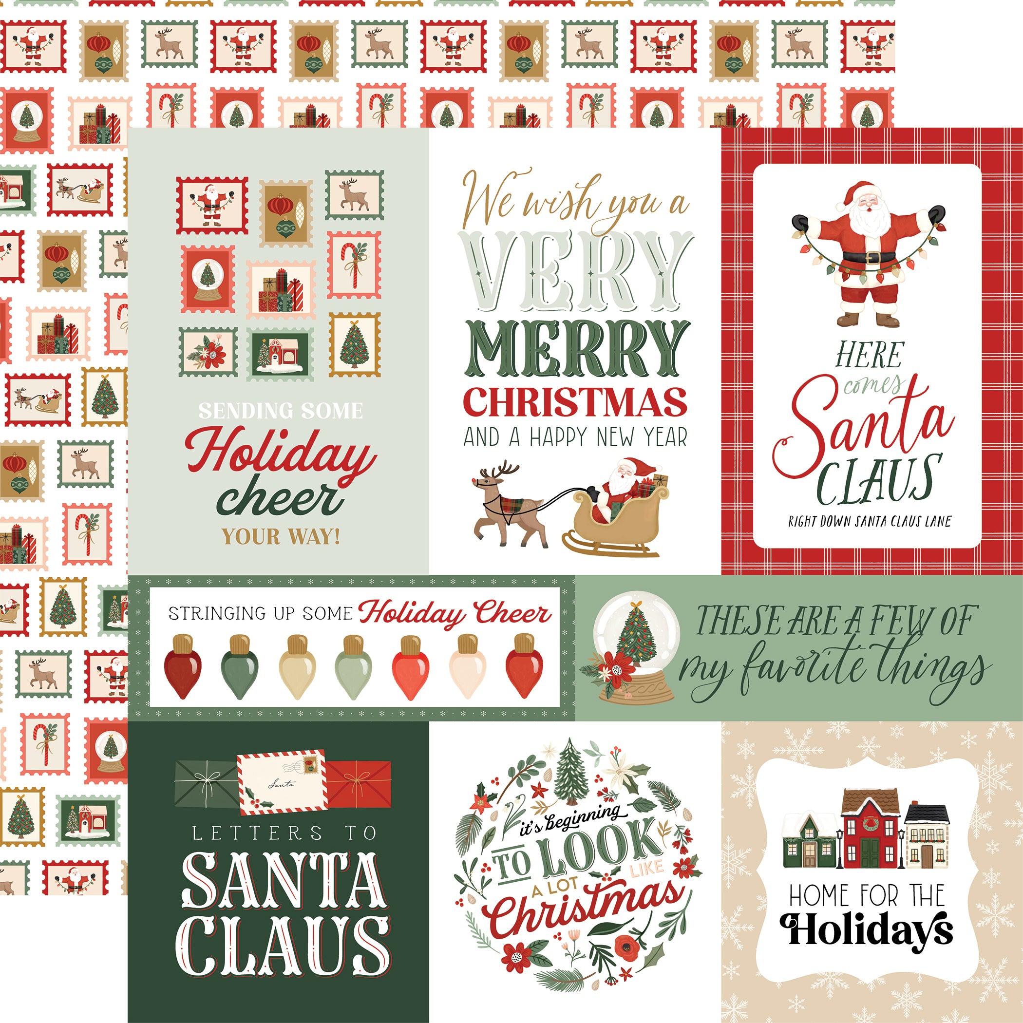 Christmas Village Collection 12 x 12 Double-Sided Scrapbook Collection Kit by Carta Bella - 13 Pieces