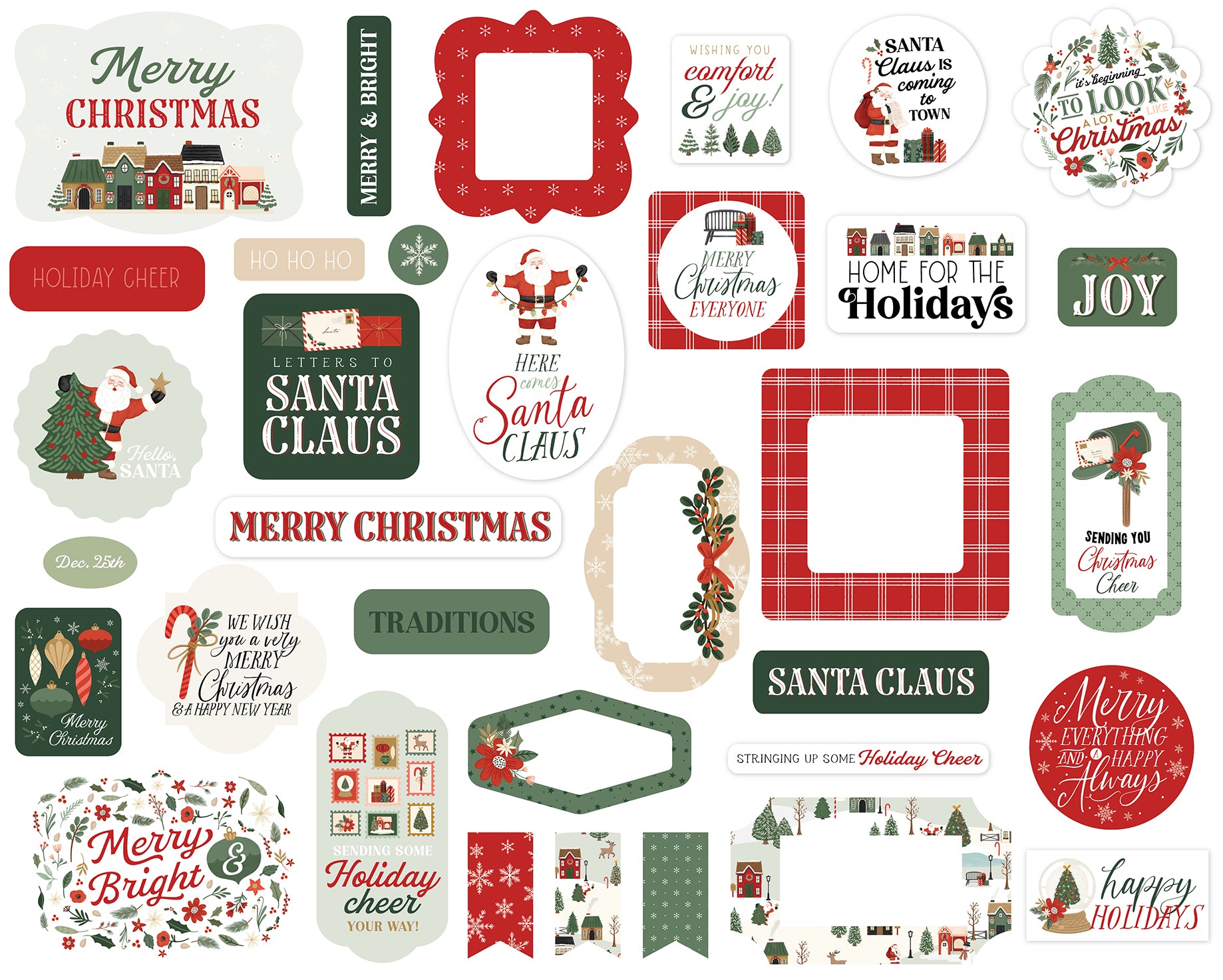 Christmas Village Collection Ephemera Scrapbook Embellishments by Carta Bella