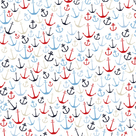 Deep Blue Sea Collection Anchors Aweigh 12 x 12 Double-Sided Scrapbook Paper by Carta Bella