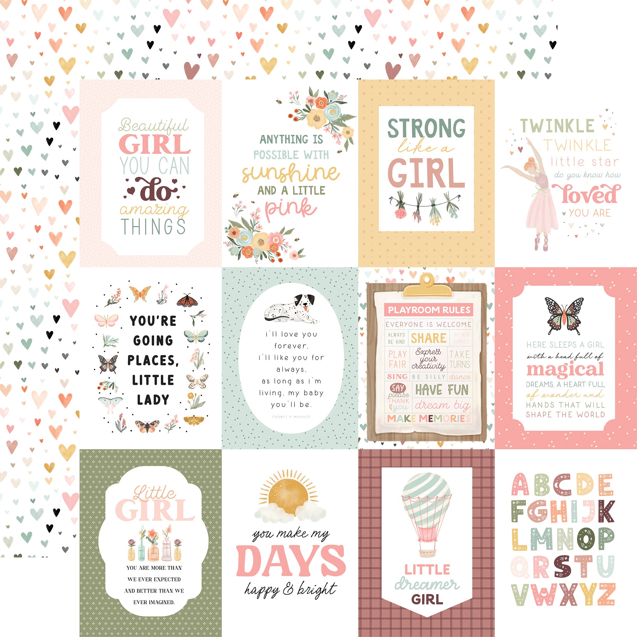 That's My Girl 12 x 12 Scrapbook Collection Kit by Carta Bella - 13 Pieces