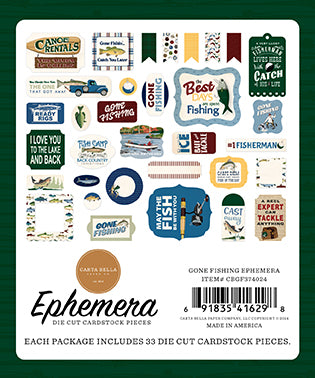 Gone Fishing Collection Scrapbook Ephemera Embellishments by Carta Bella